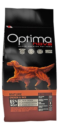 Сухой корм для взрослых собак любых пород с 7 лет Оптиманова Эдалт Матур Adult Mature Chicken & Rice (курица и рис)